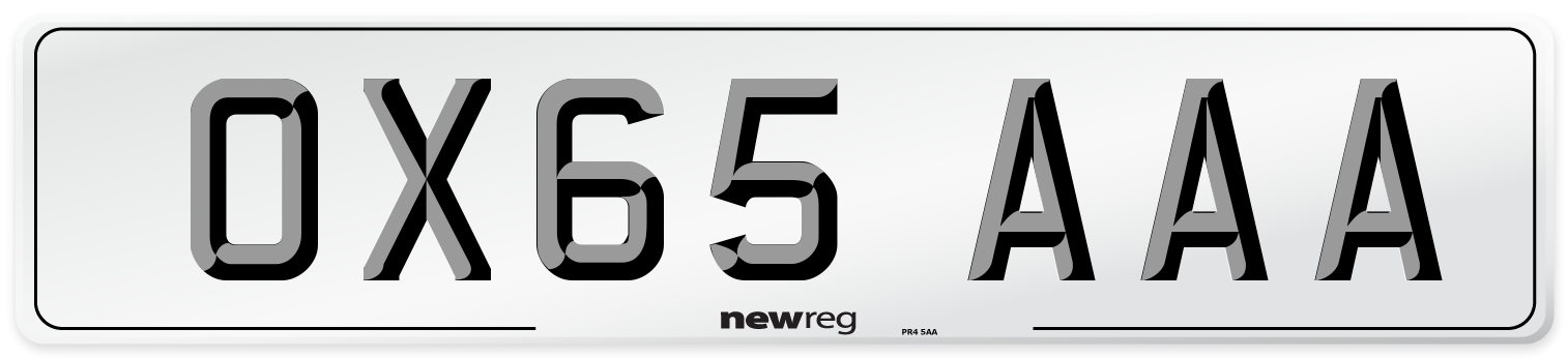 OX65 AAA Number Plate from New Reg